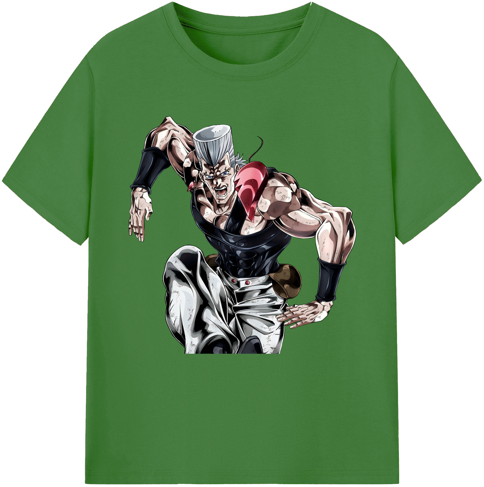 （画像用） ジョジョの奇妙な冒険 ジャン＝ピエール?ポルナレフ JoJo's Bizarre Adventure Jan Pierre Polnareff レディースカジュアルプリントTシャツ（綿100％）